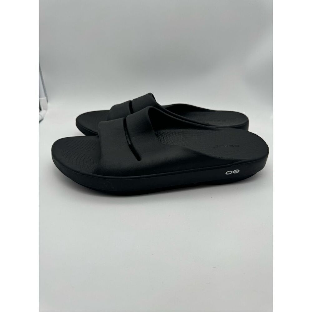 Oofos Ooahh Luxe Unisex Black Slide Sandals size M12-W14‎ - Picture 3 of 6